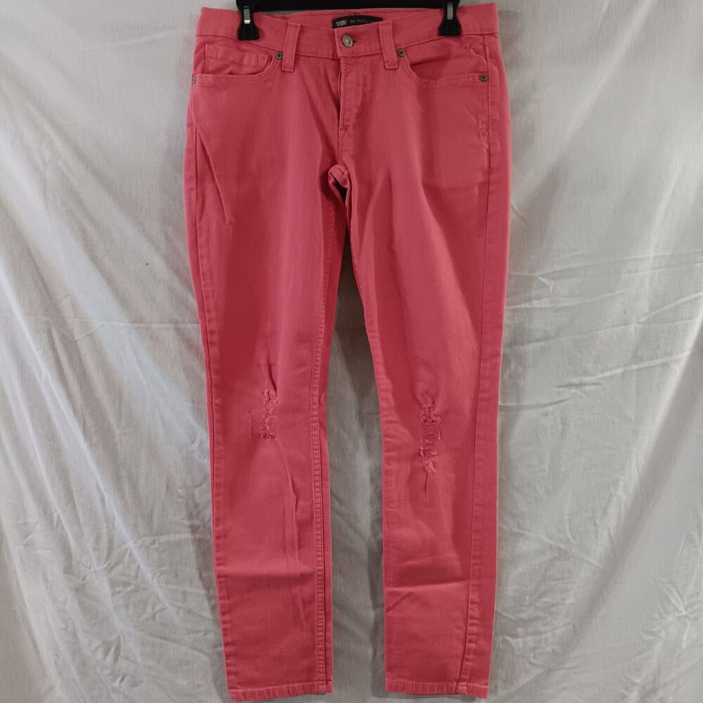 Levi's 524 Too Superlow Jeans Womens Size 9 Pink Juniors Denim Stretch Skinny